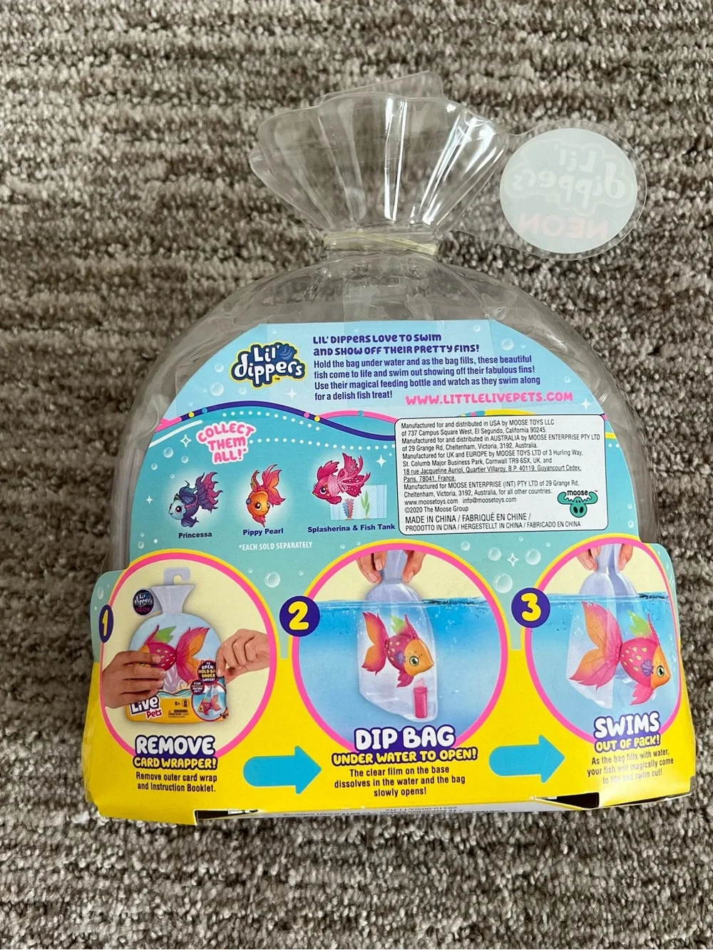 NWT Little Live Pets Lil’ Dippers Neon Fish